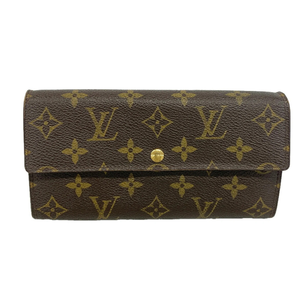 Louis Vuitton Monogram Pochette Portemonnaie Credit Long Wallet M61726 Brown ...